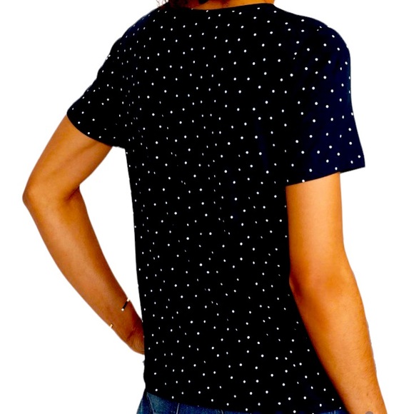 Old Navy Black & White Luxe Polka Dot Top, Size Large - Picture 2 of 10